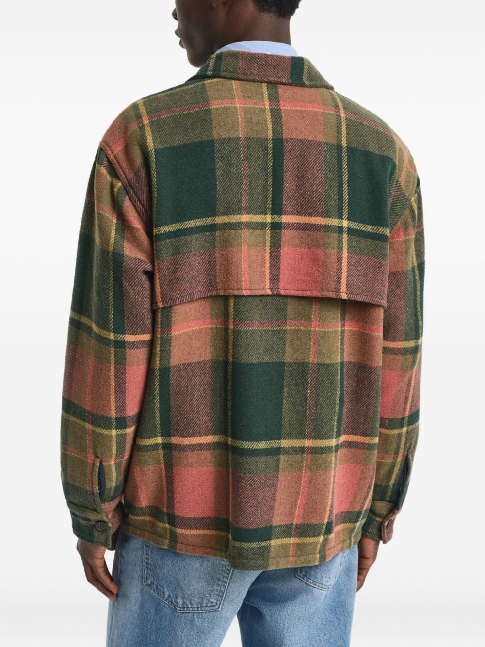 checked wool-blend shirt jacket