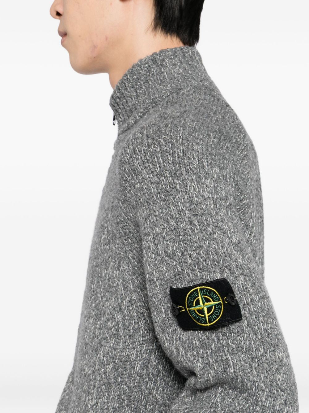 logo-patch cardigan