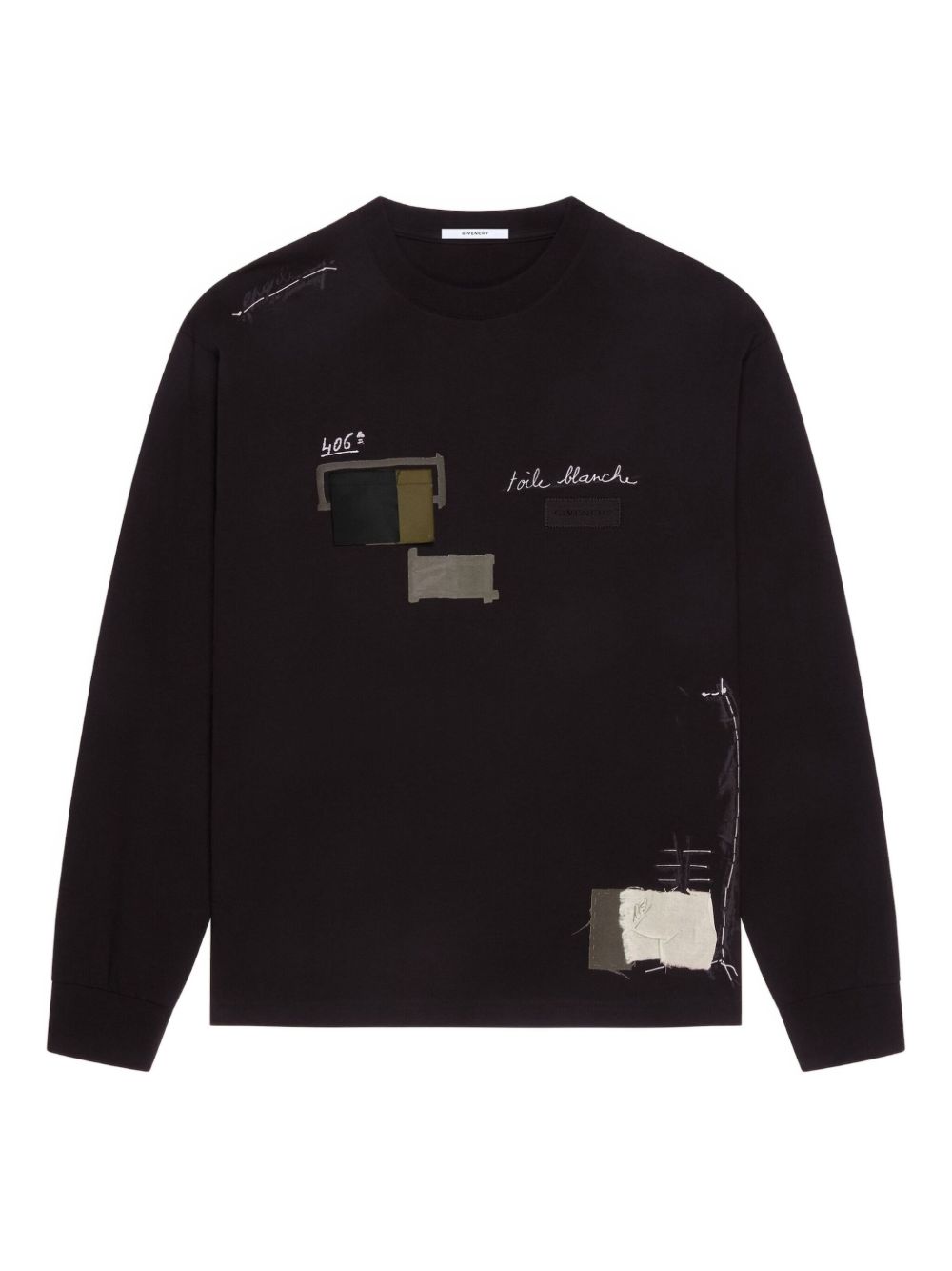 patchwork long-sleeve T-shirt
