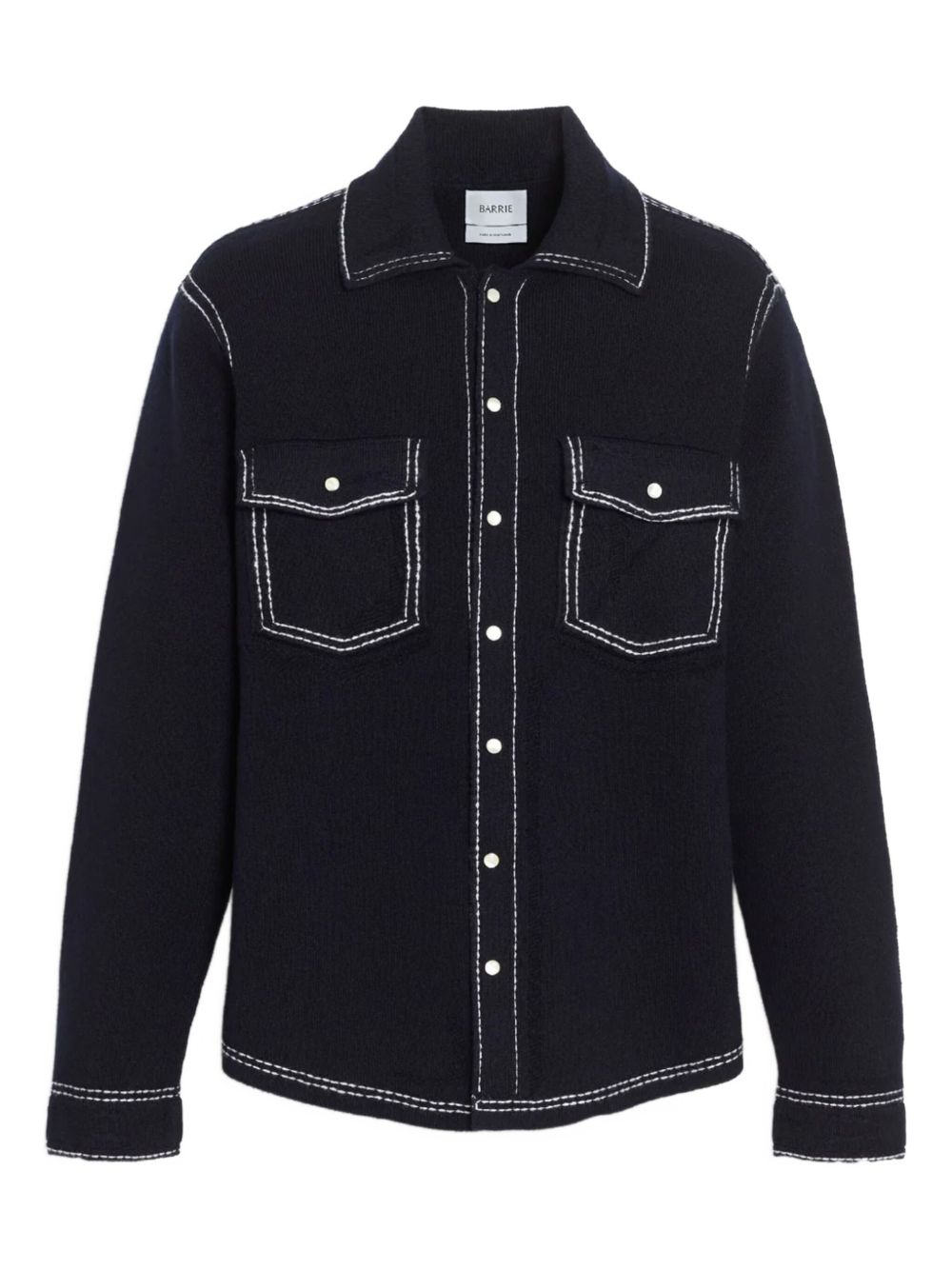 contrast-stitch pocket shirt jacket