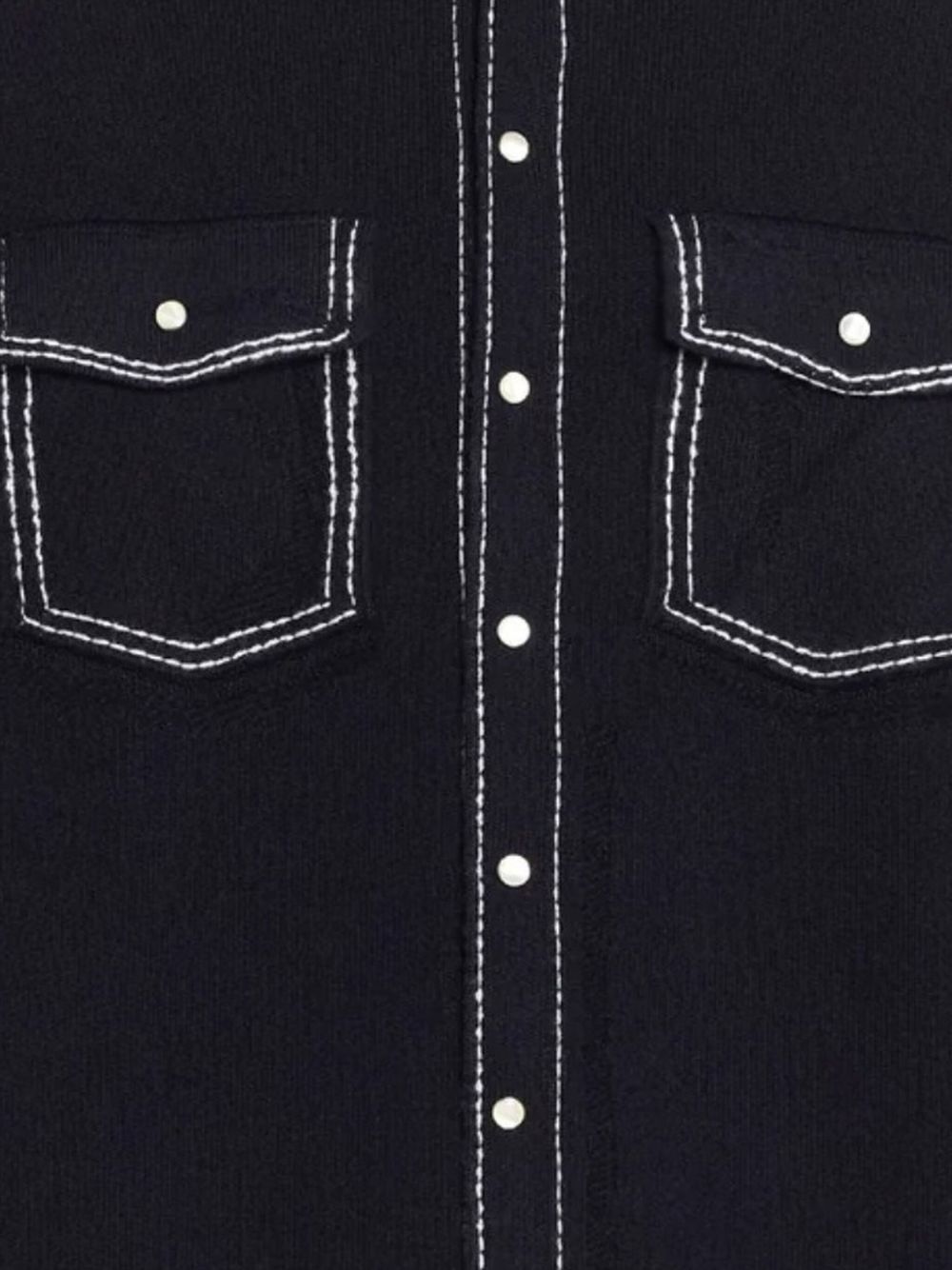 contrast-stitch pocket shirt jacket