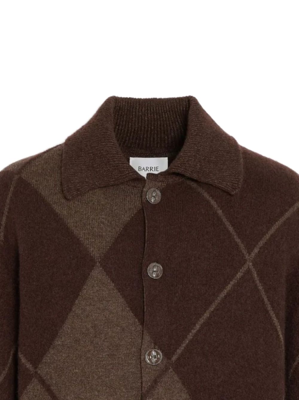 argyle-pattern button cardigan