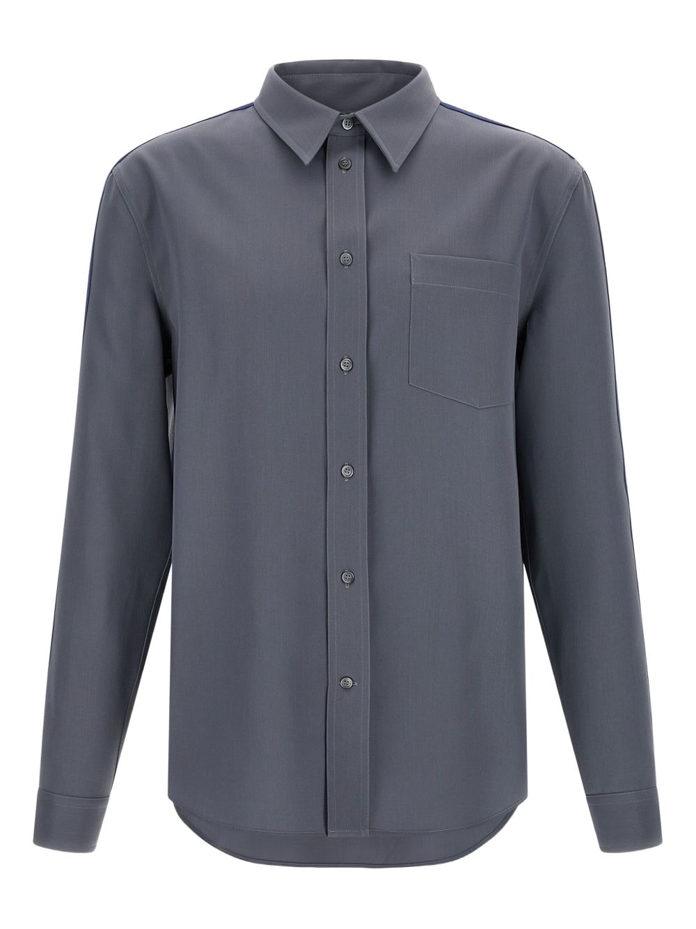 stripe-detail virgin wool shirt