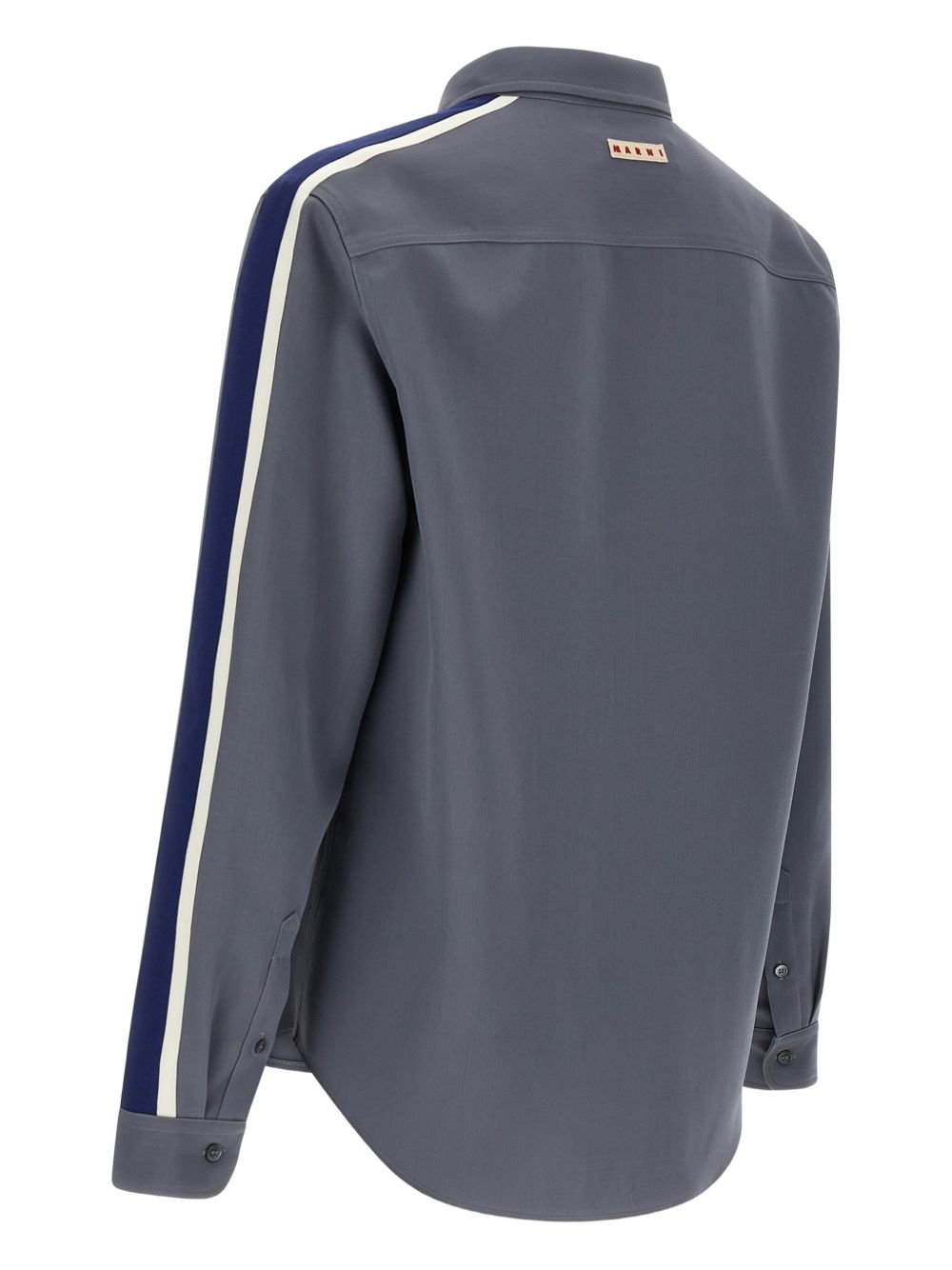 stripe-detail virgin wool shirt