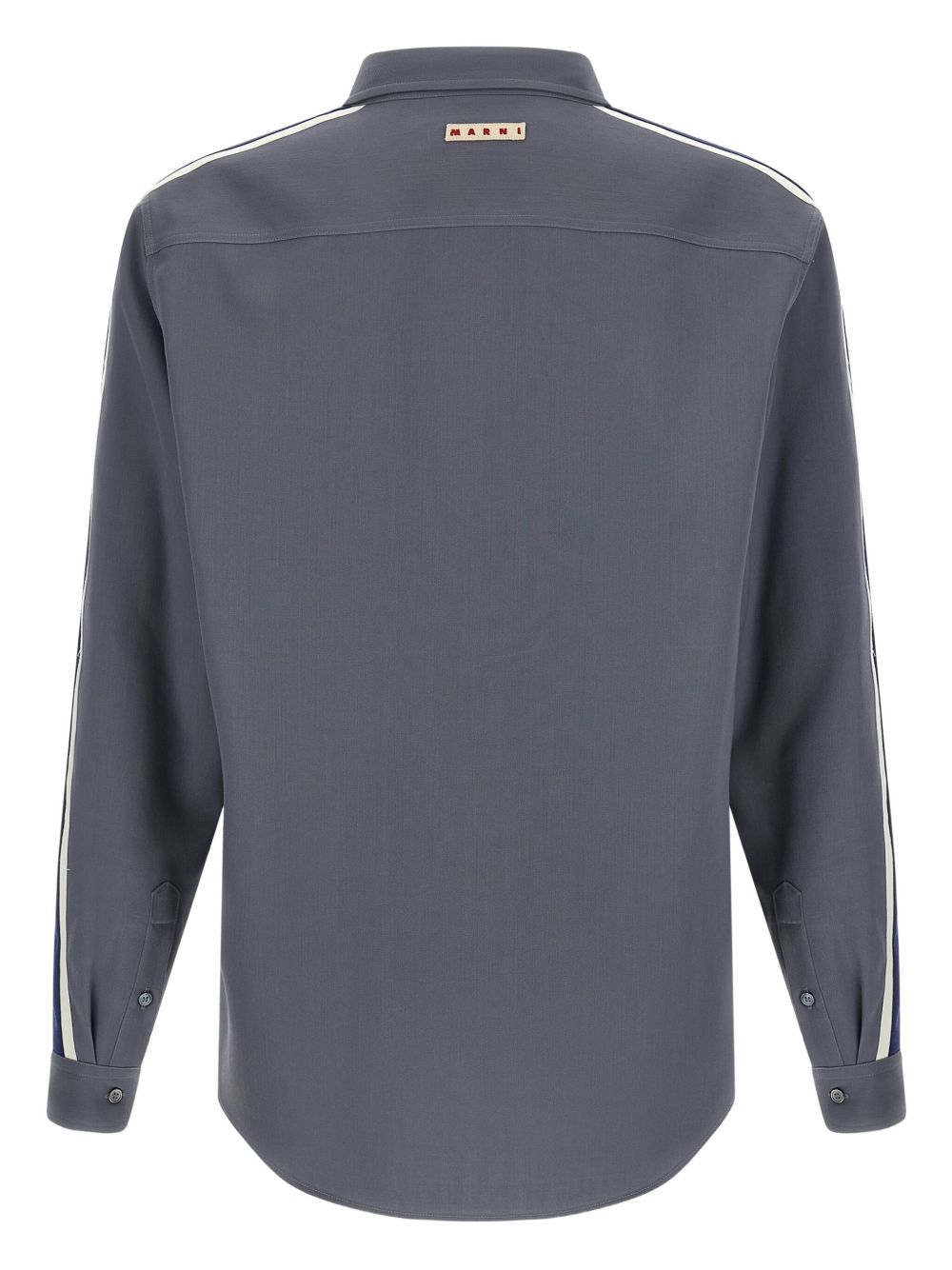 stripe-detail virgin wool shirt