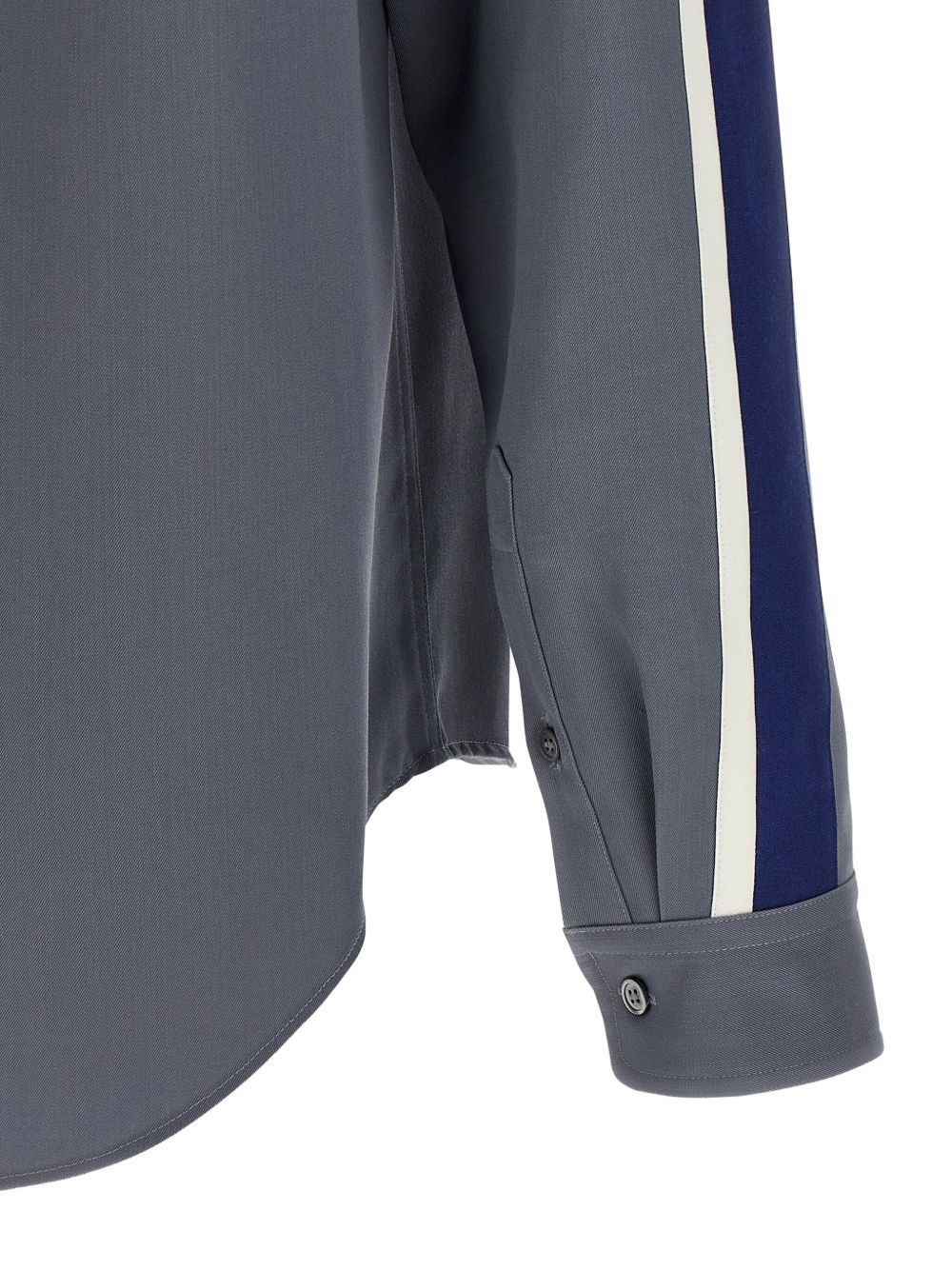 stripe-detail virgin wool shirt