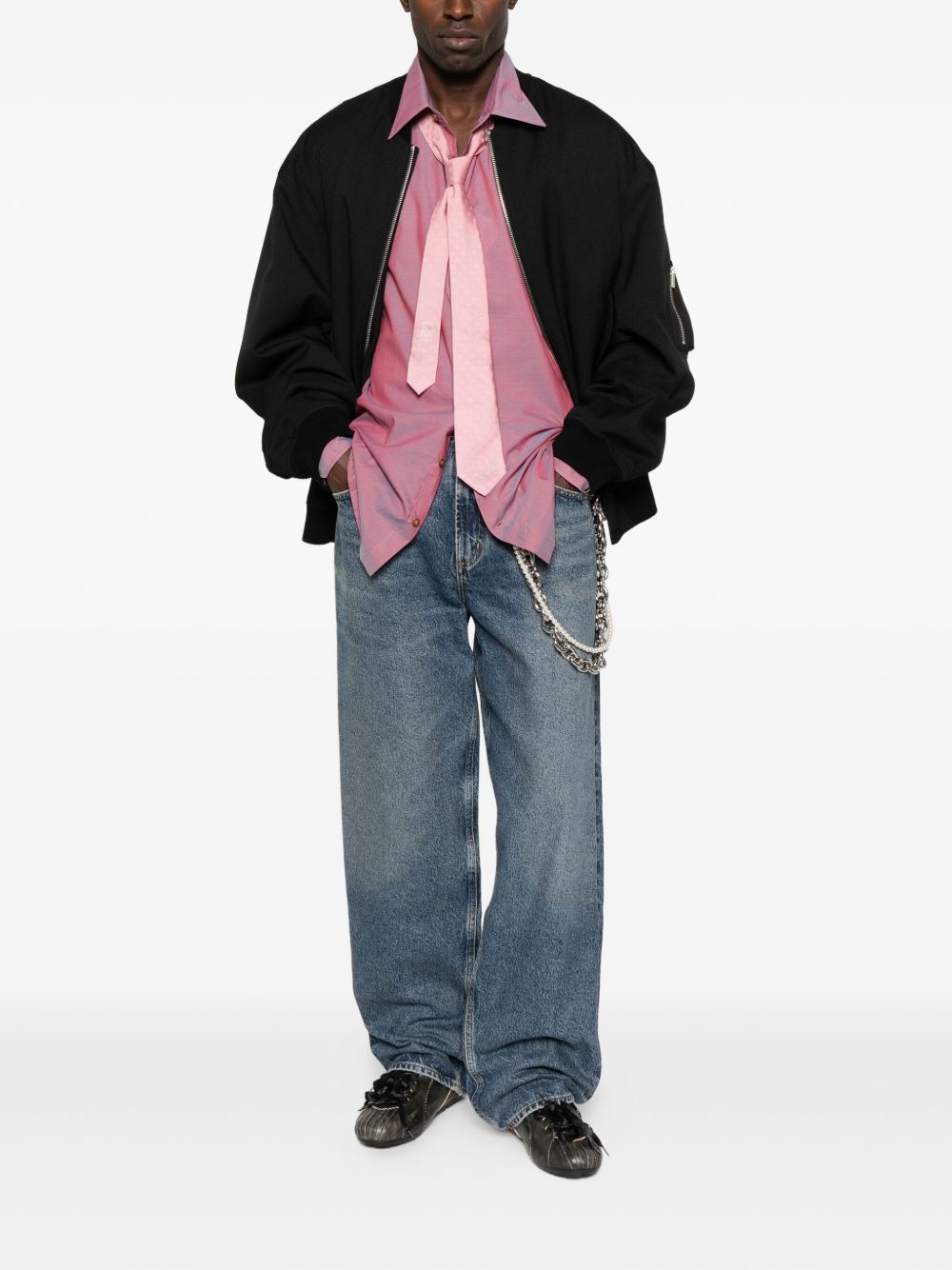 Orb-embellished long-sleeved shirt