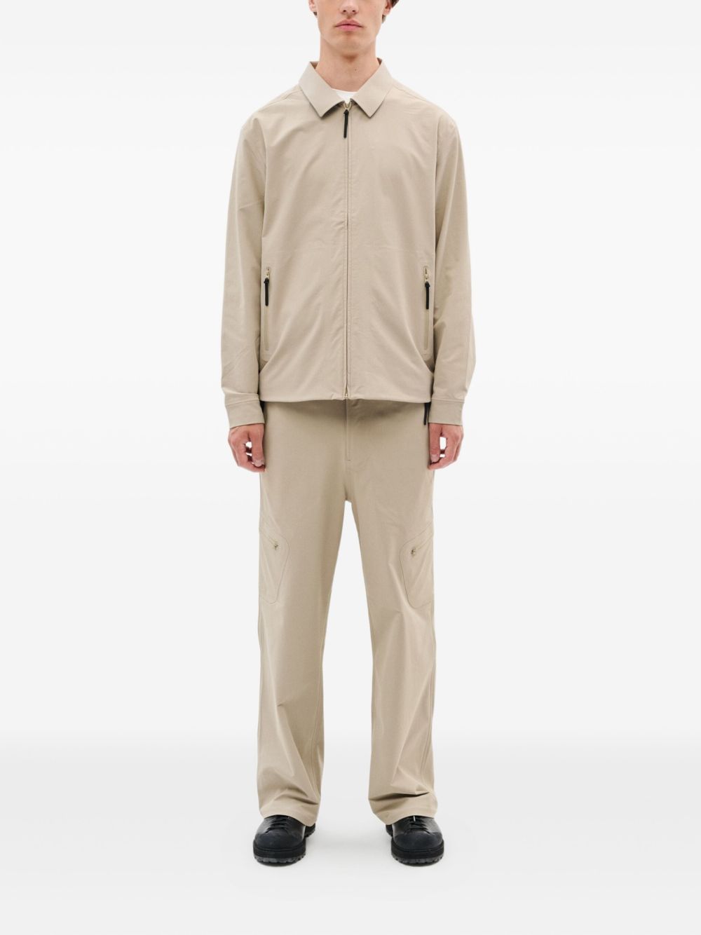 zip-front pocket shirt jacket