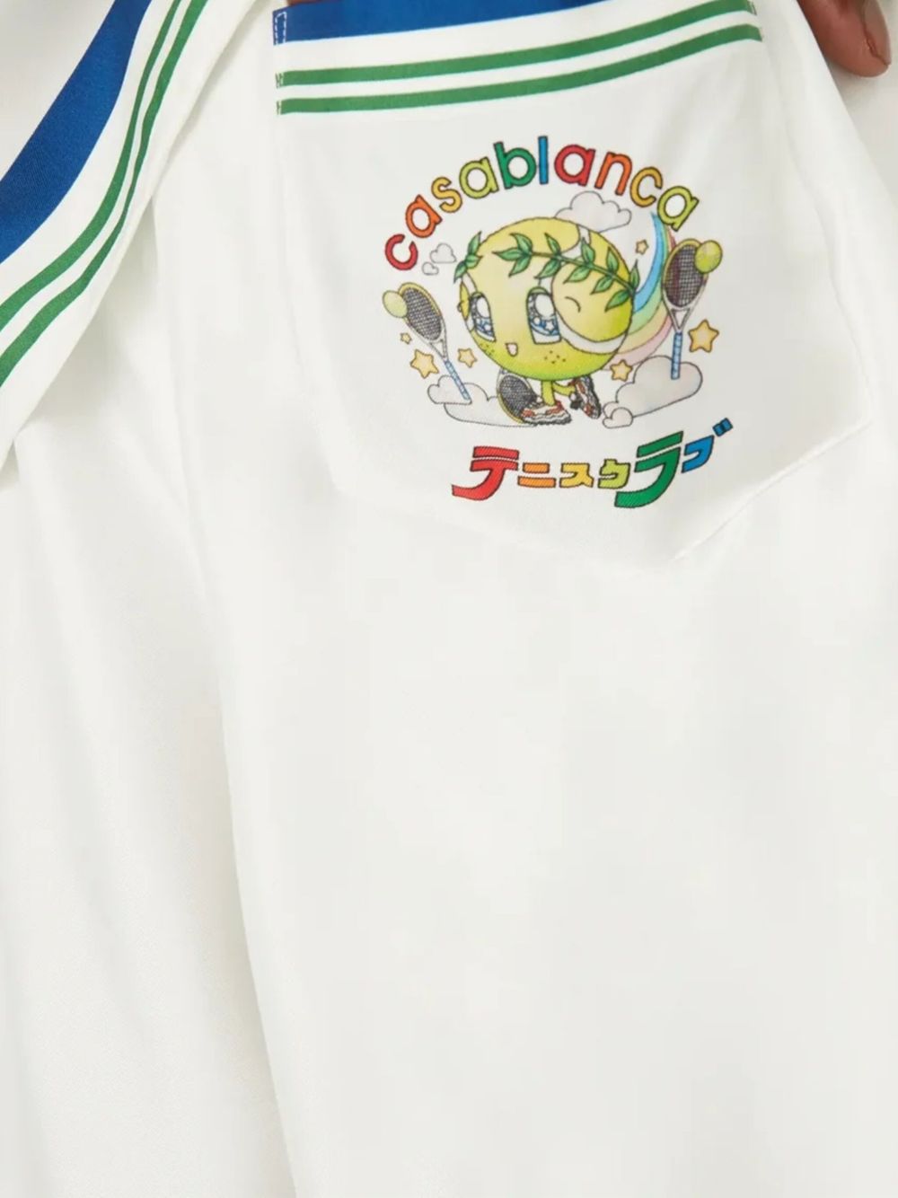 motif-embroidered striped shorts