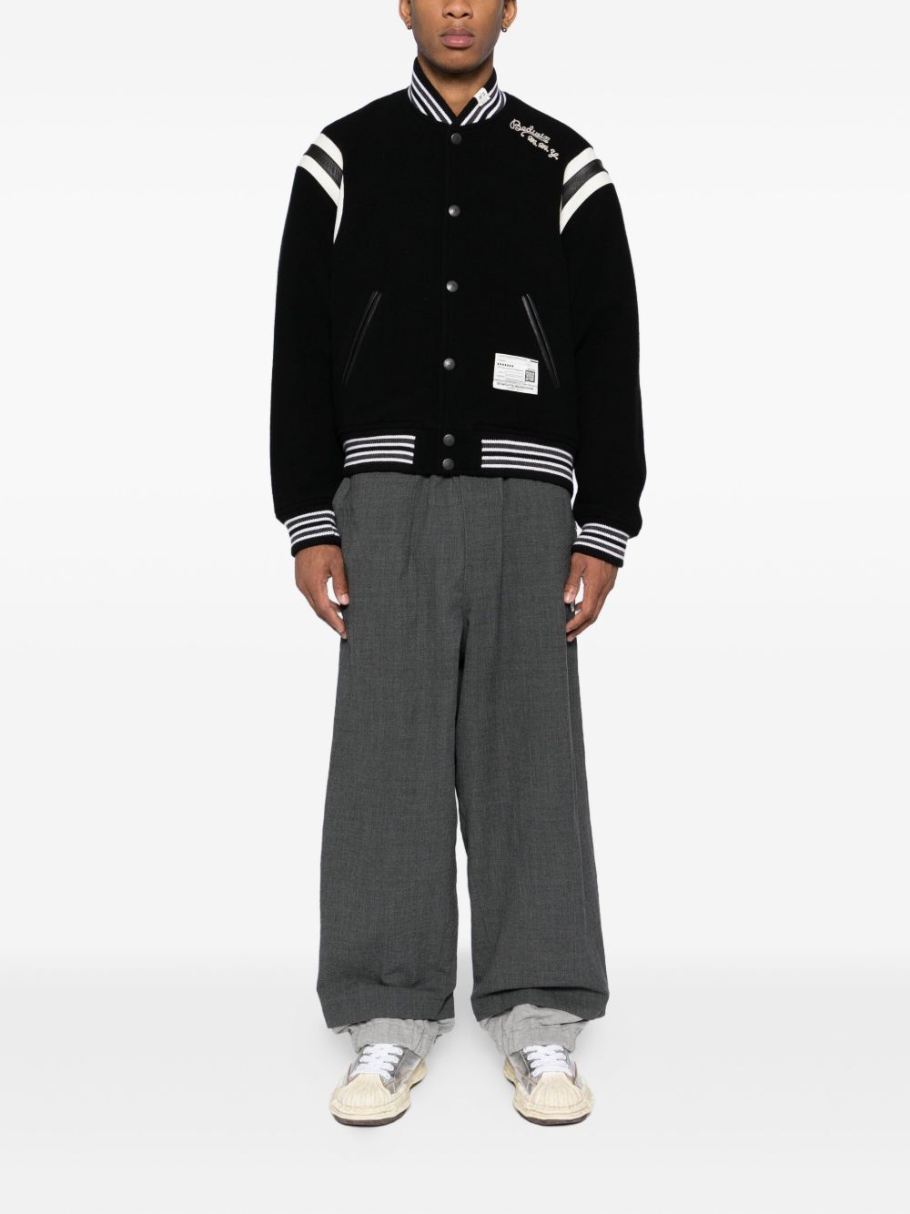 logo-patched tapered-leg trousers