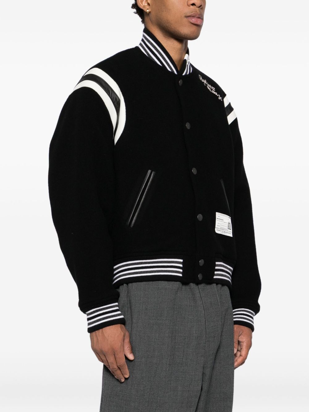 logo-embroidered bomber jacket