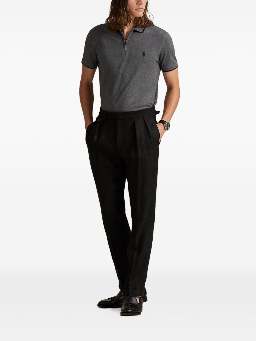 half-zip polo shirt