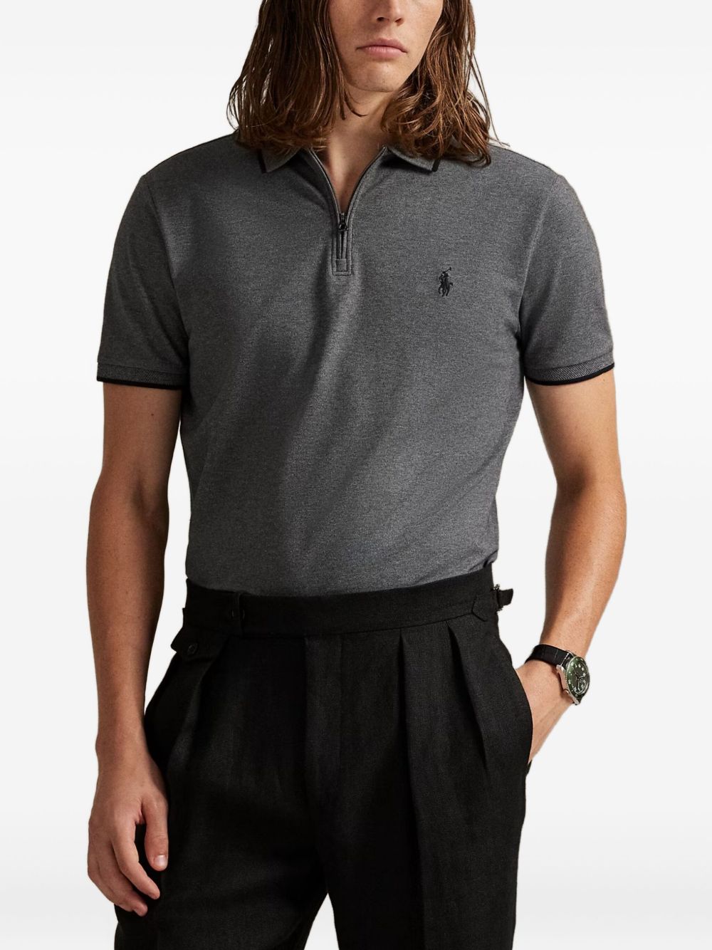half-zip polo shirt