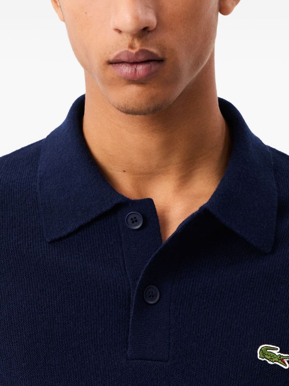 long sleeve wool polo shirt