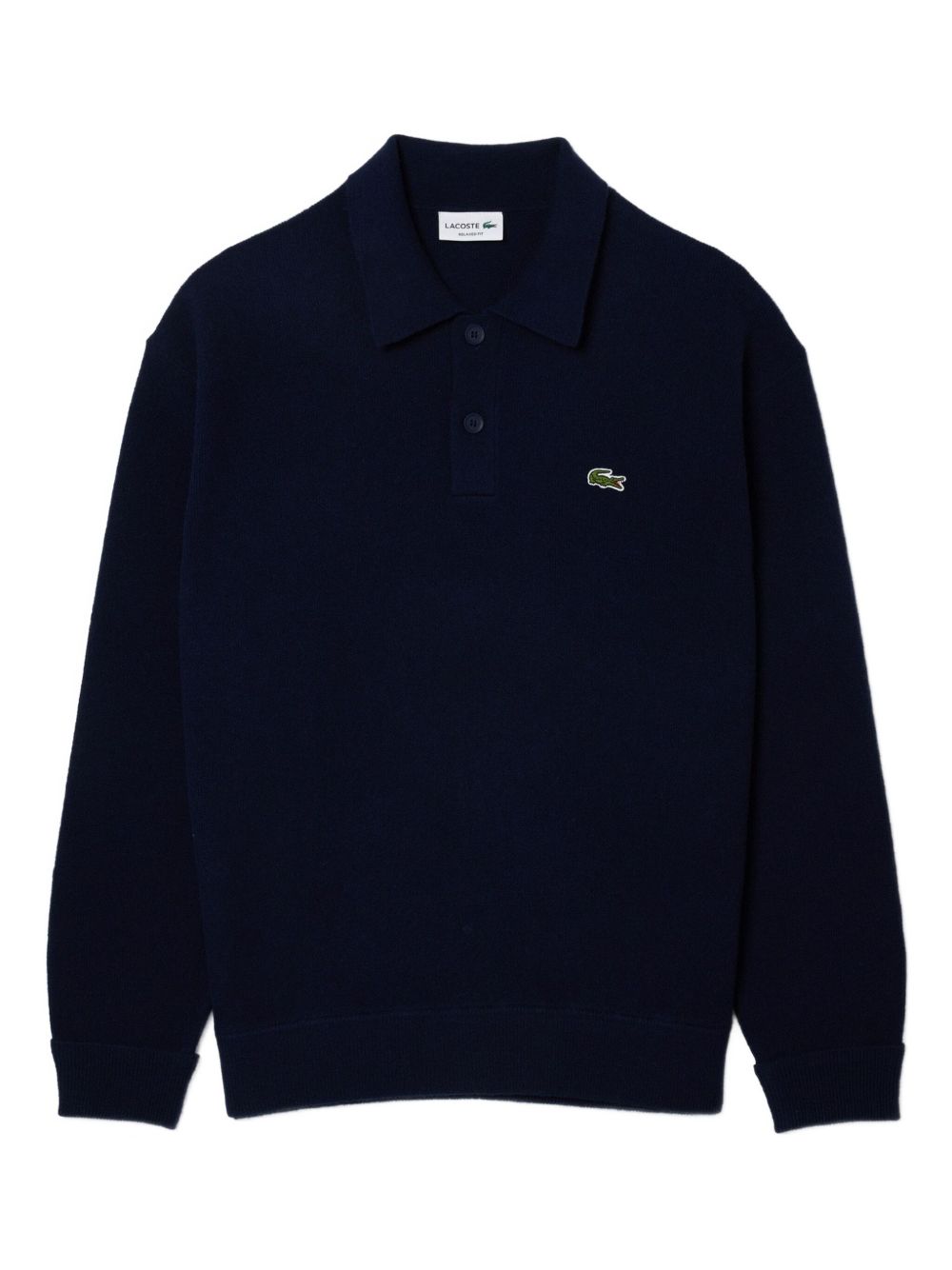 long sleeve wool polo shirt