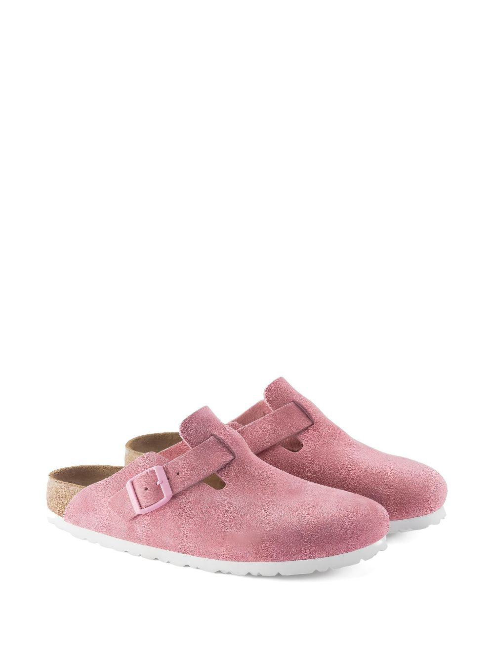 Boston buckle suede mules