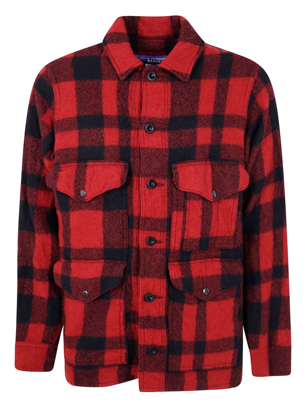 checked wool shirt jacket