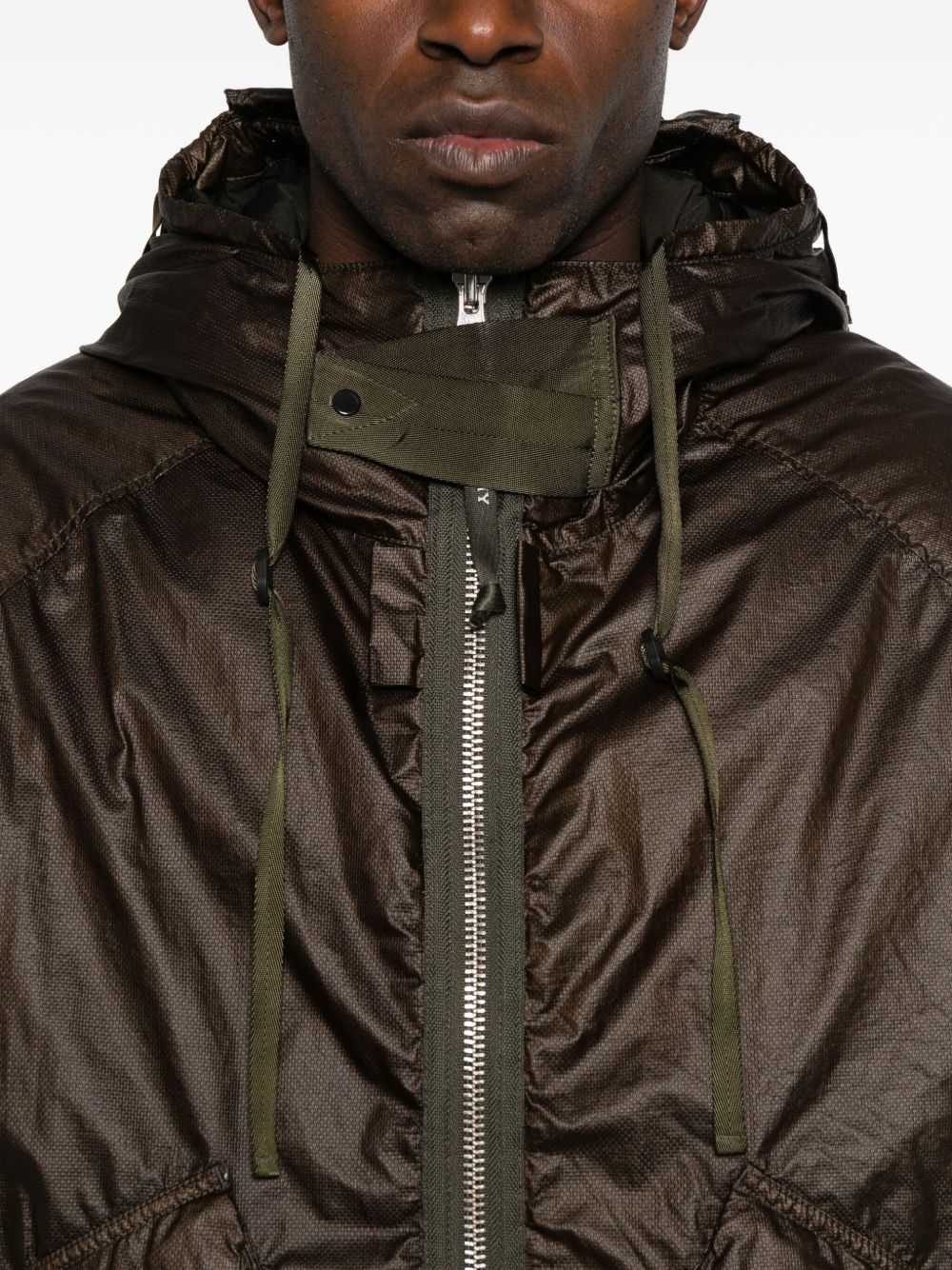 hooded drawstring jacket