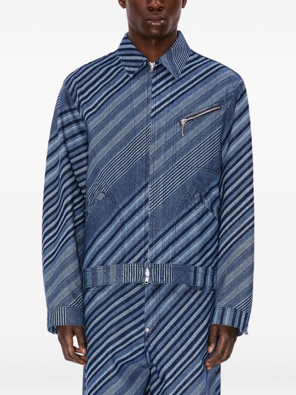 Diagonal Stripe cotton jacket