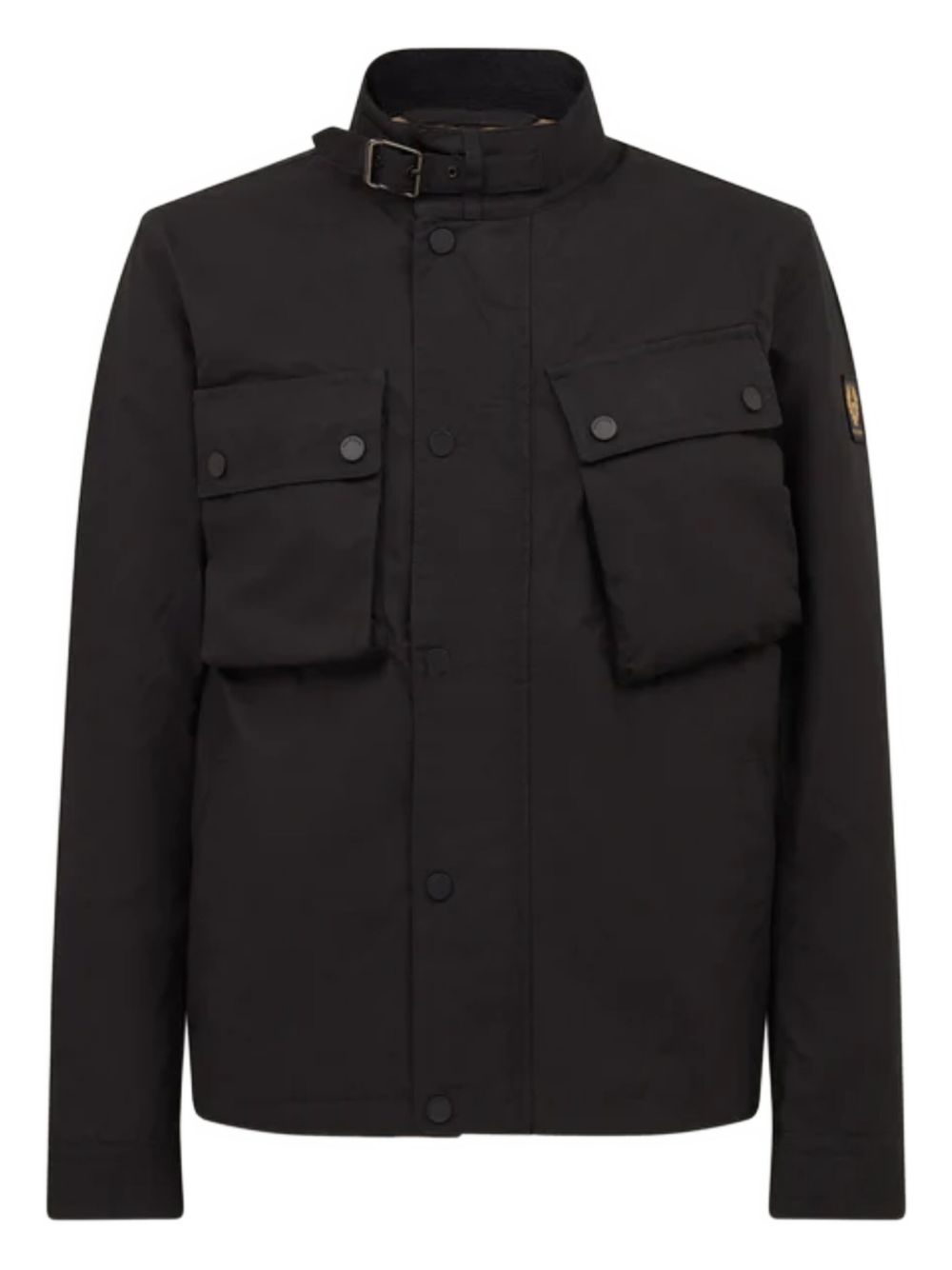 button-fastening flap-pocket jacket