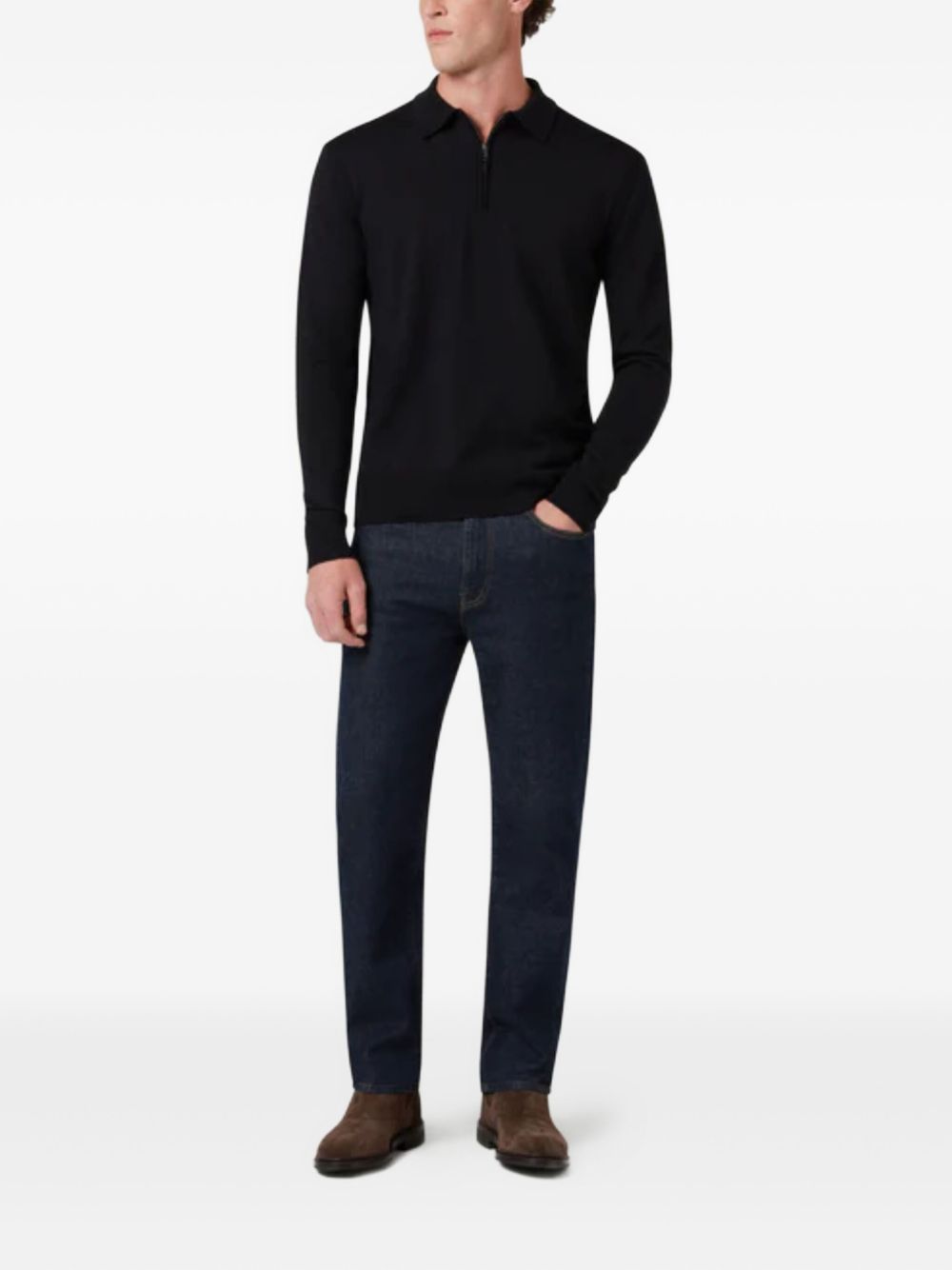 Kyle half-zip long-sleeve polo shirt