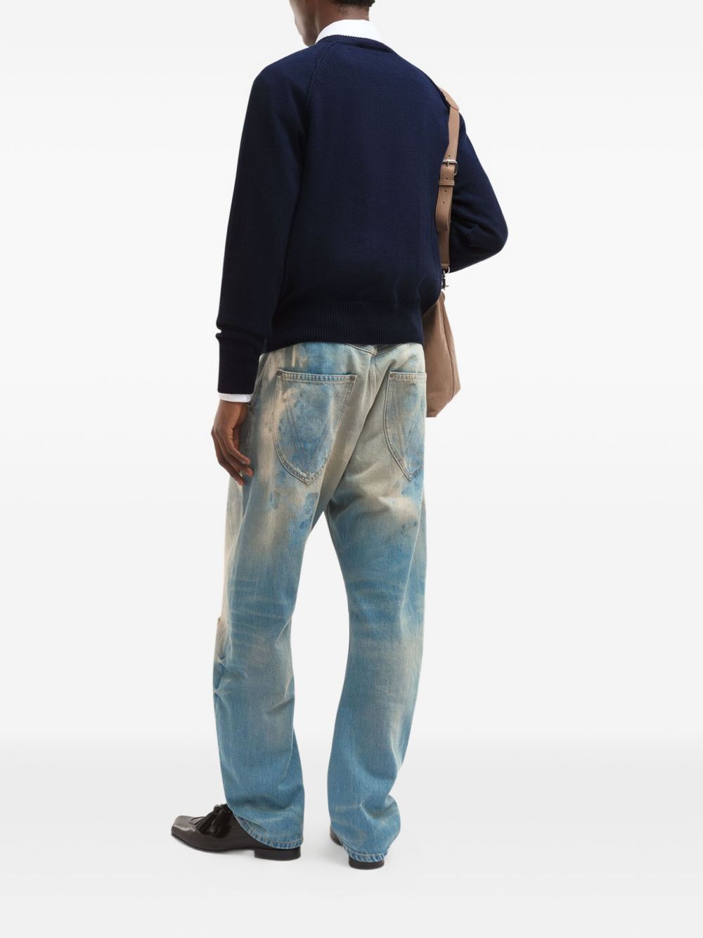 distressed-effect jeans