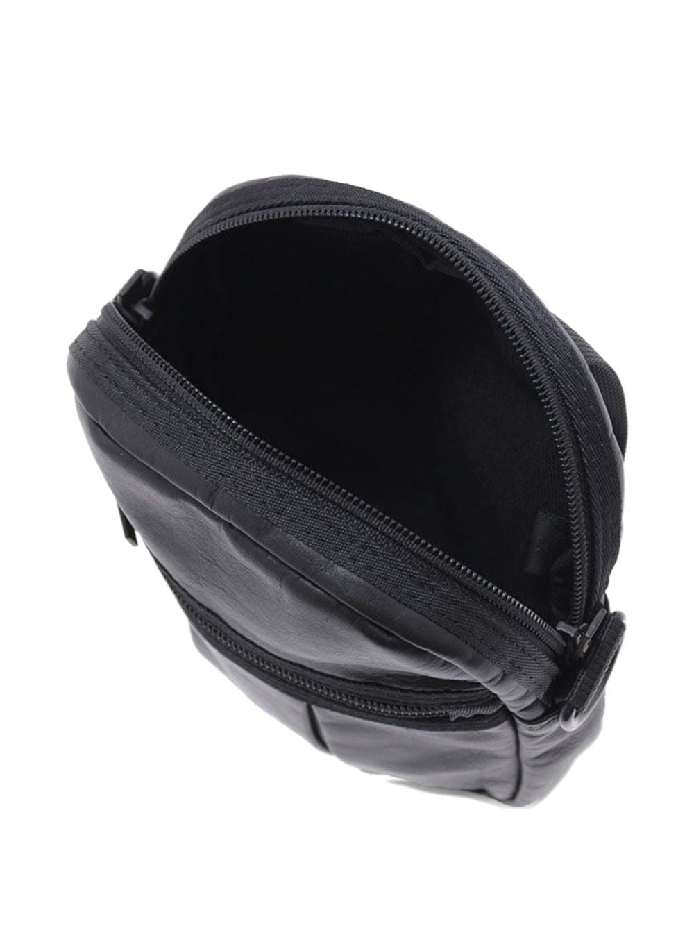 leather panelled shoulder bag