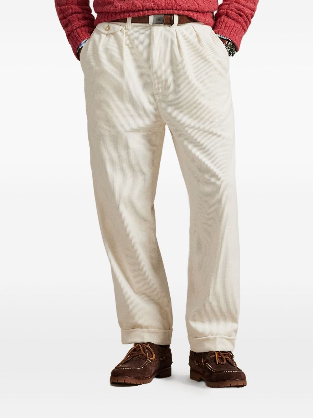 corduroy pleated trousers