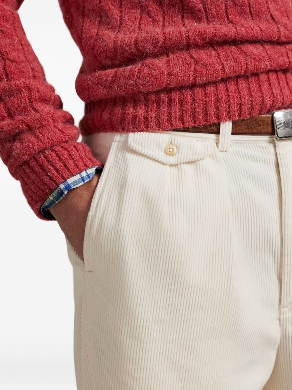 corduroy pleated trousers