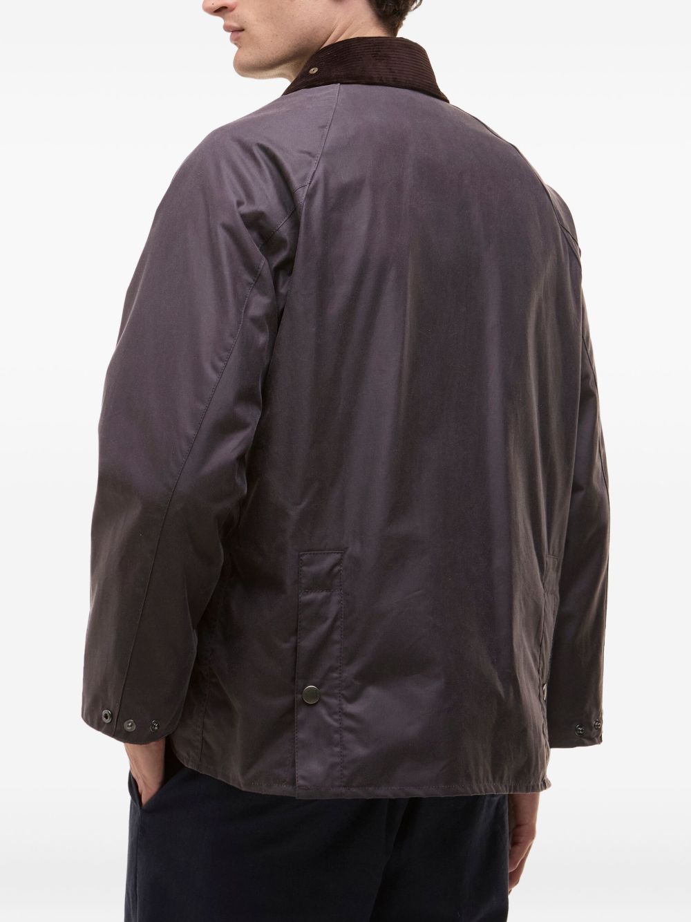 corduroy-collar pocketed jacket
