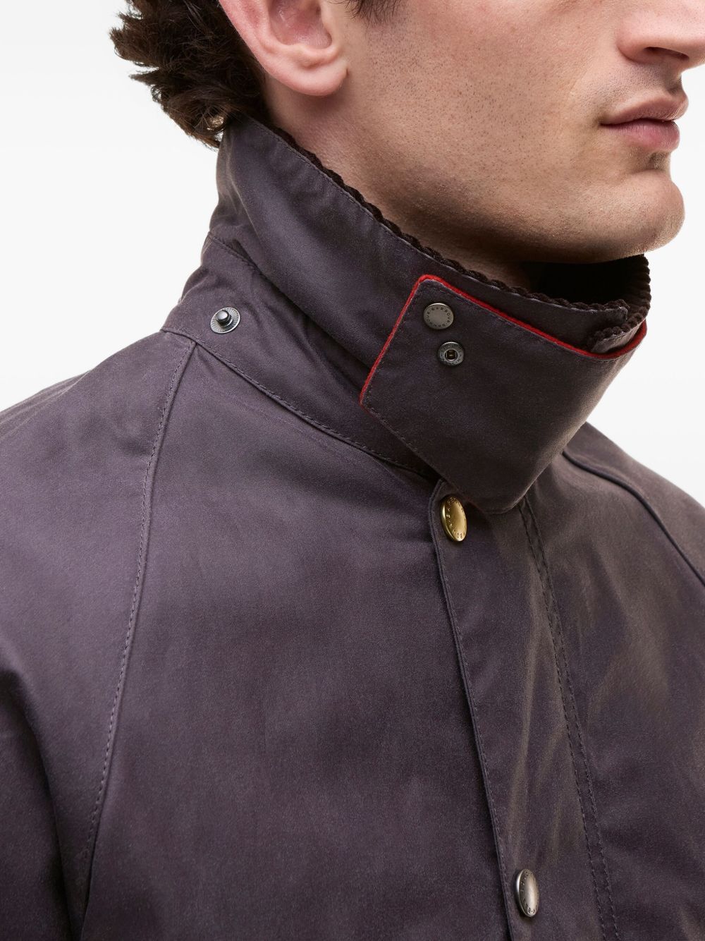 corduroy-collar pocketed jacket