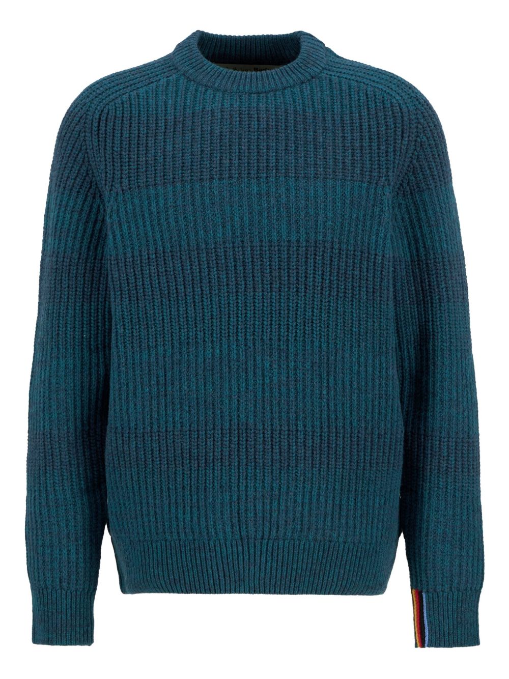 striped ribbed-knit sweater