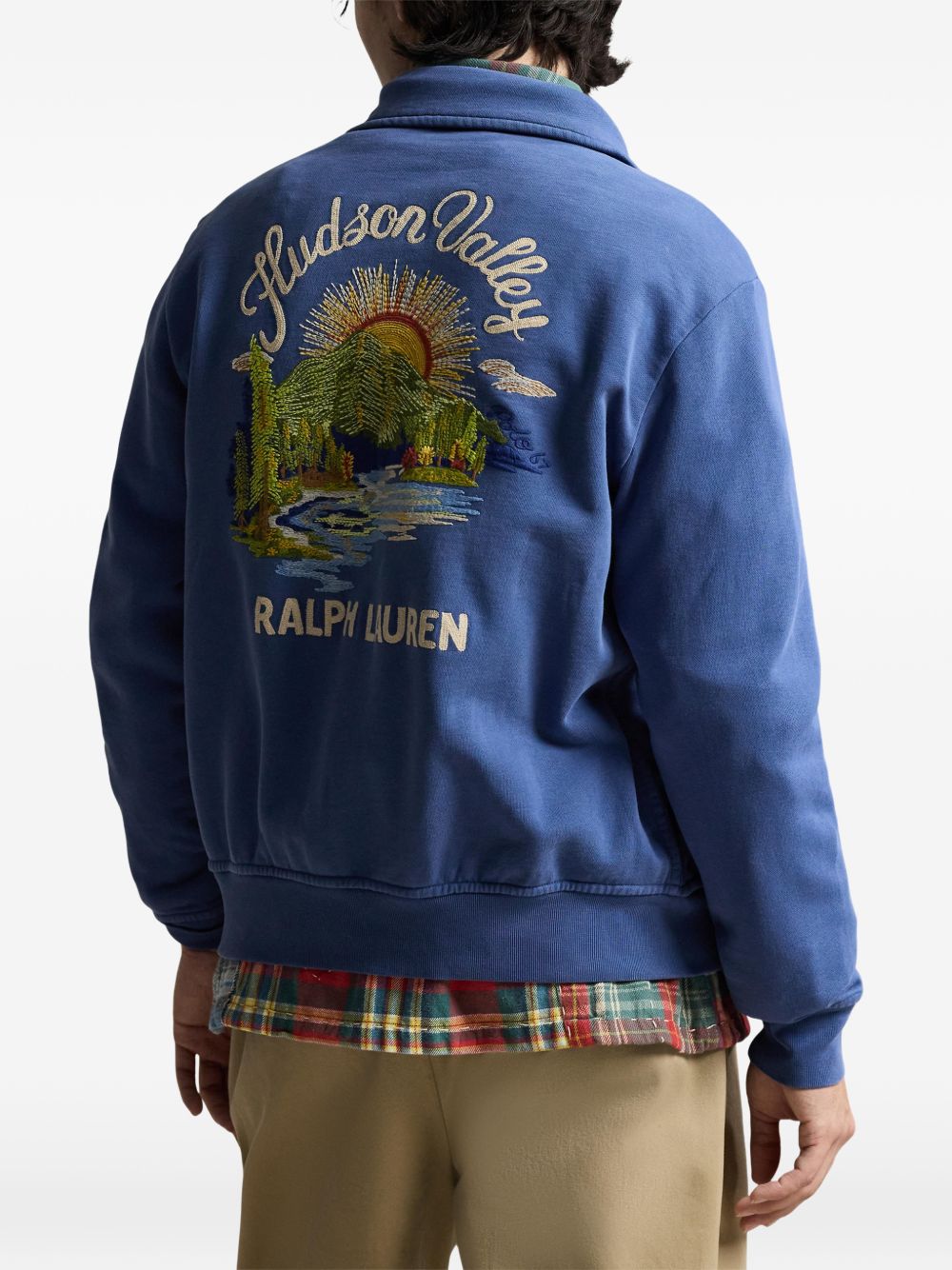 embroidered-detail bomber jacket