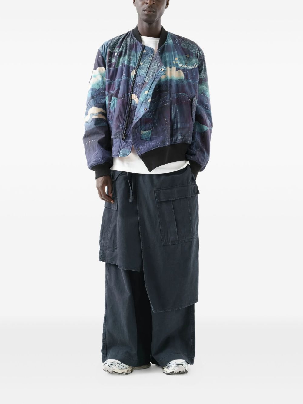 6227 Boro Crane Monk MA1 printed bomber jacket