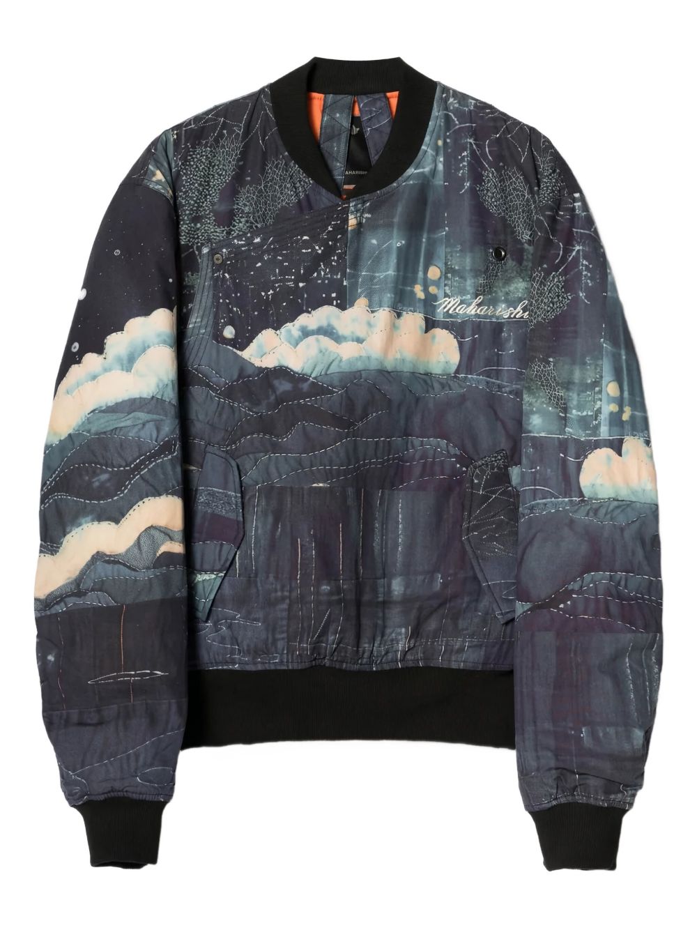6227 Boro Crane Monk MA1 printed bomber jacket