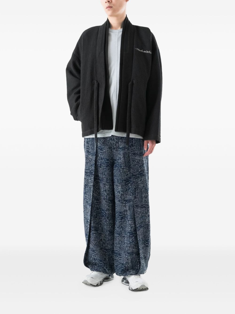 embroidered waffle jacket