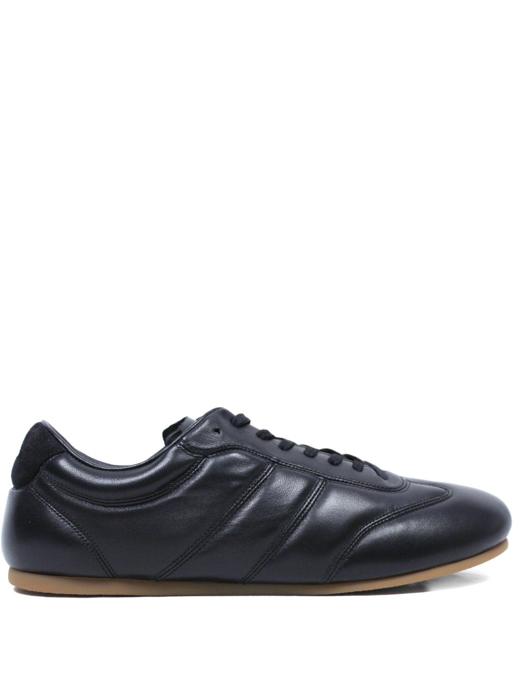 panelled leather sneakers