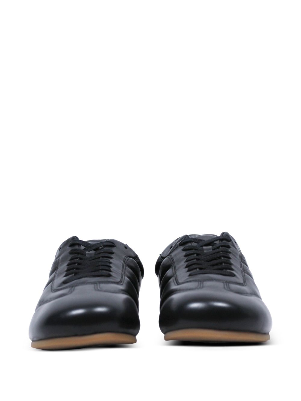 panelled leather sneakers