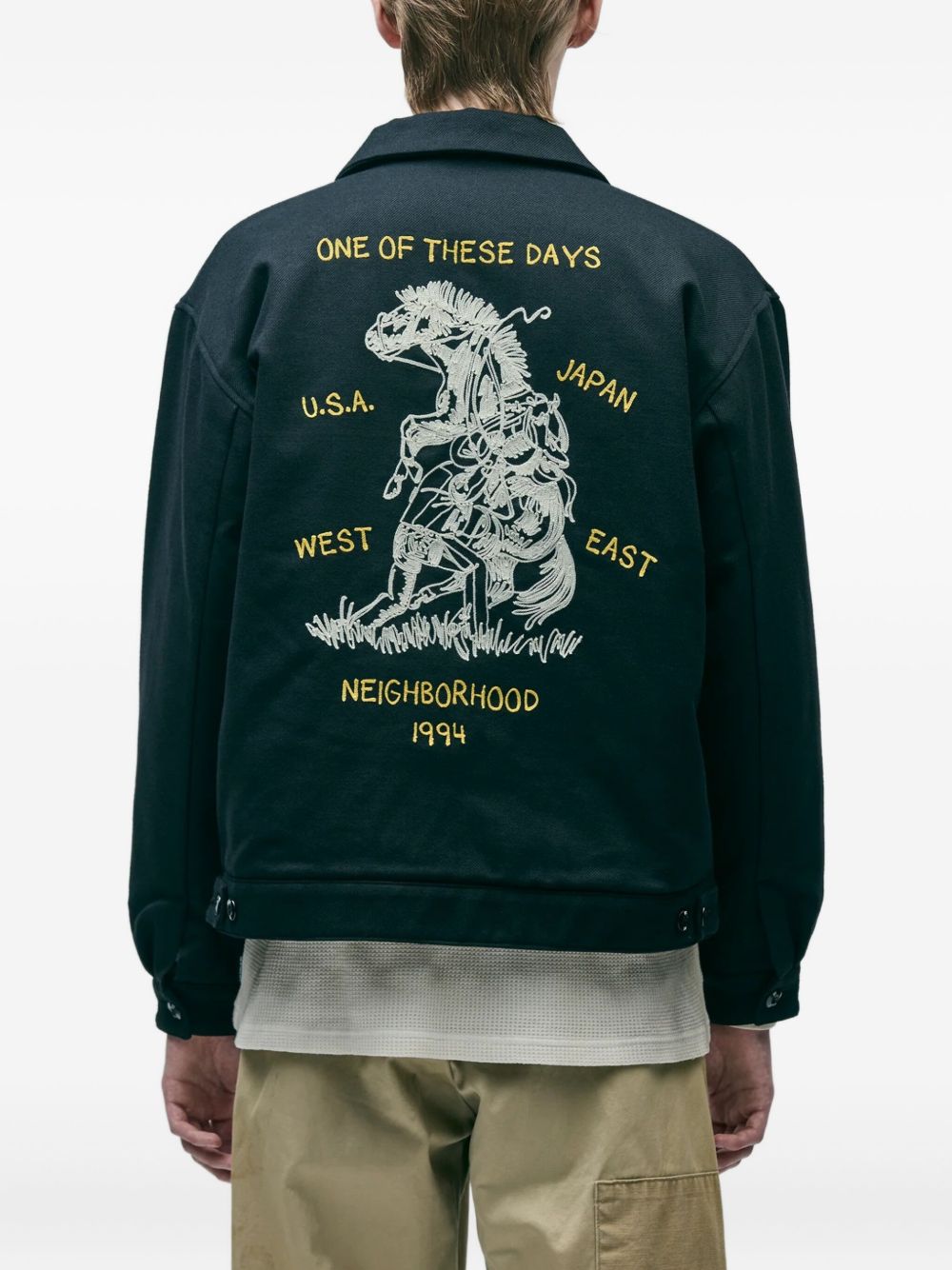 logo-detail zip-up jacket