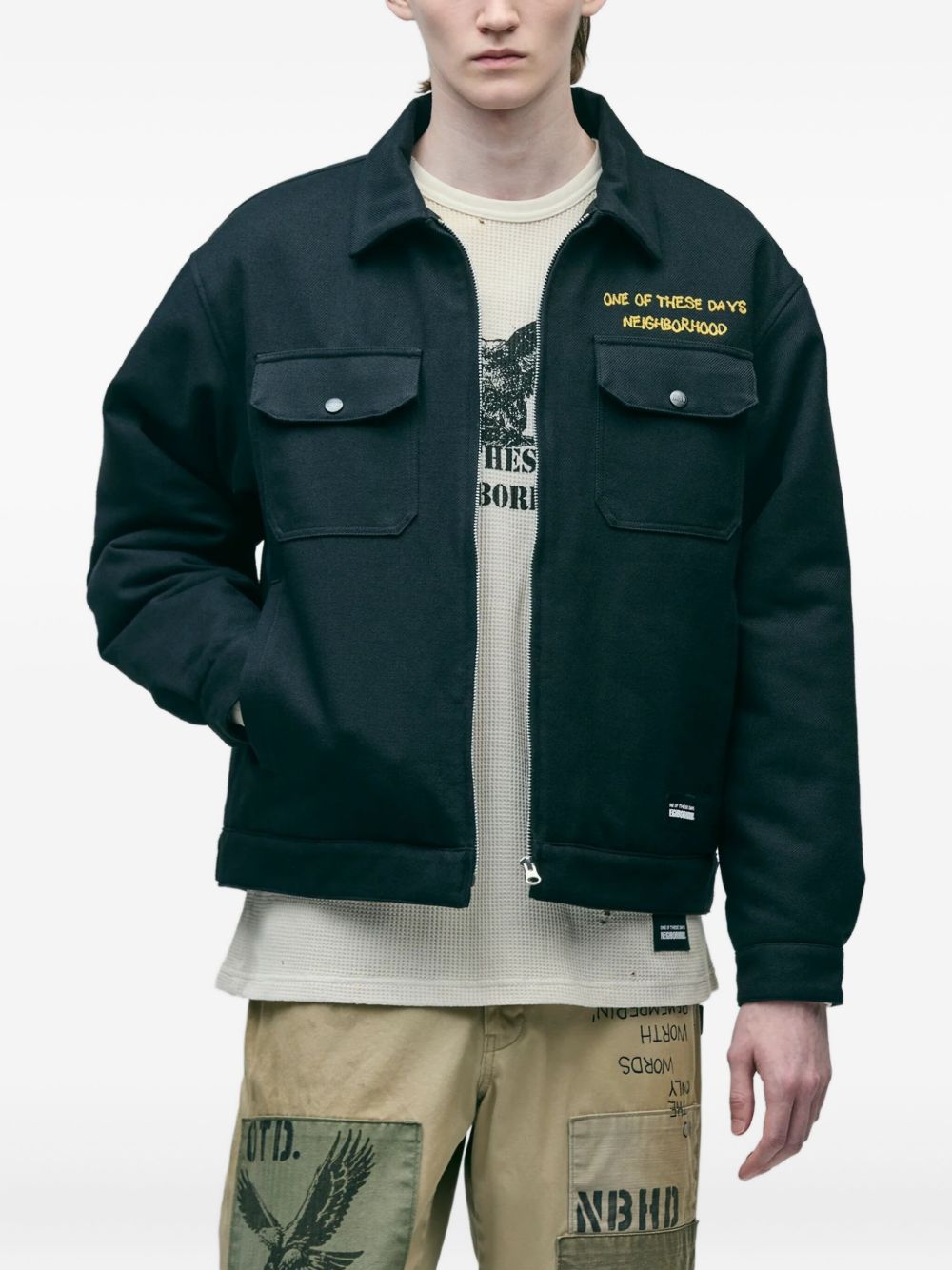 logo-detail zip-up jacket