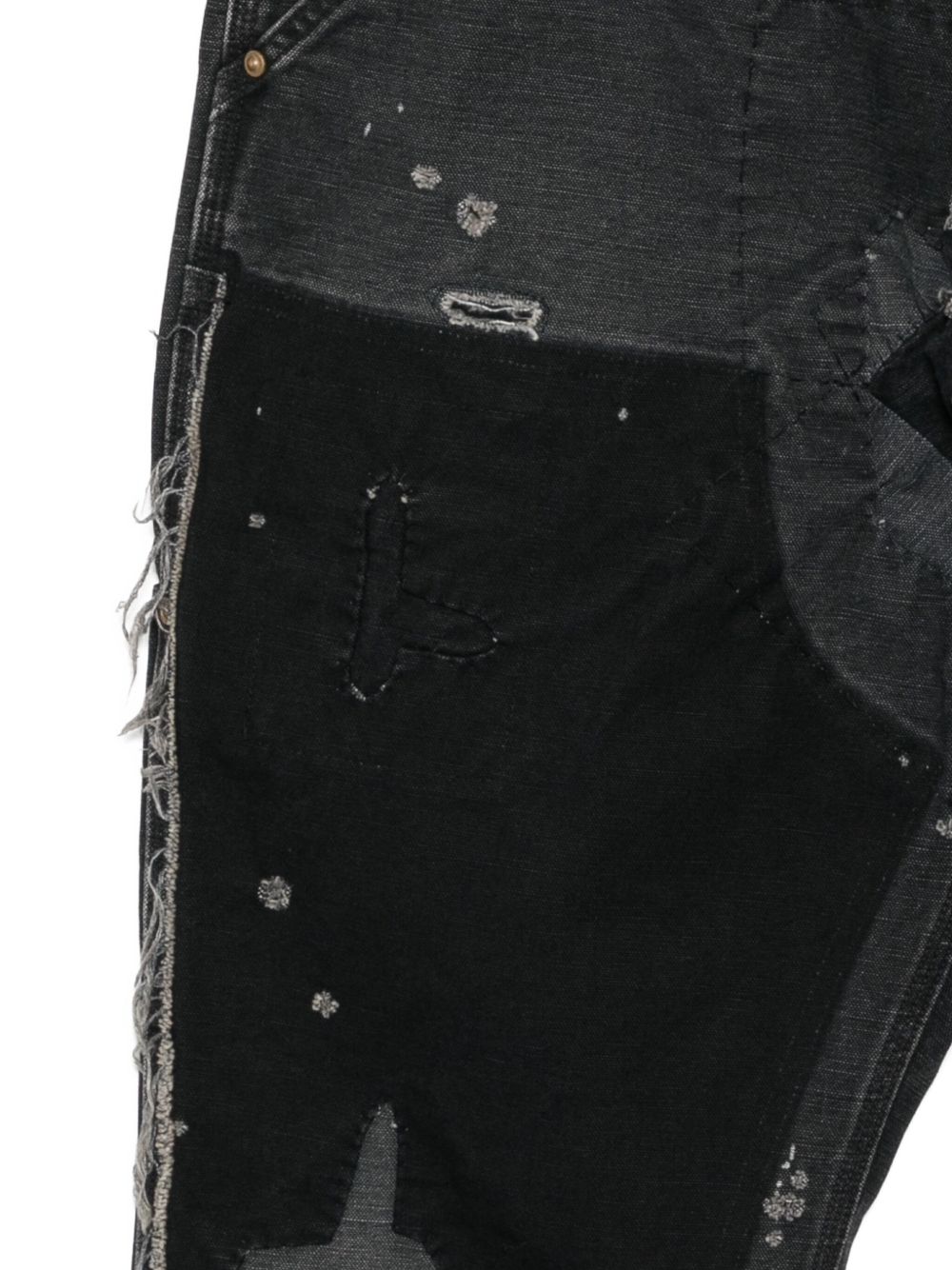 patchwork bootcut jeans