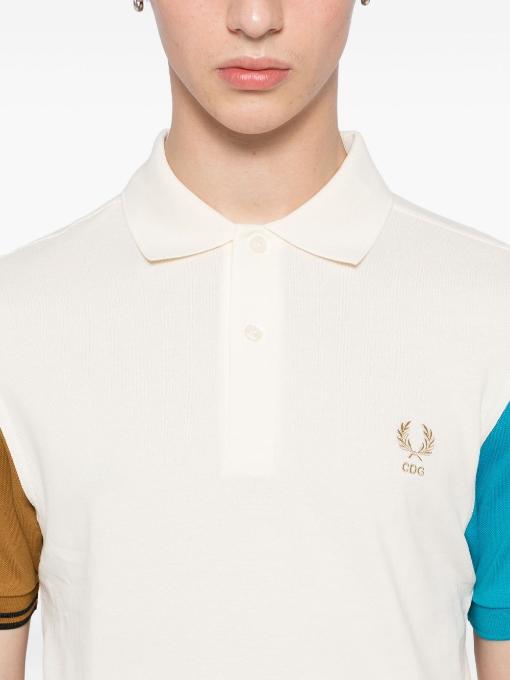 x Fred Perry colour-block short-sleeve polo shirt