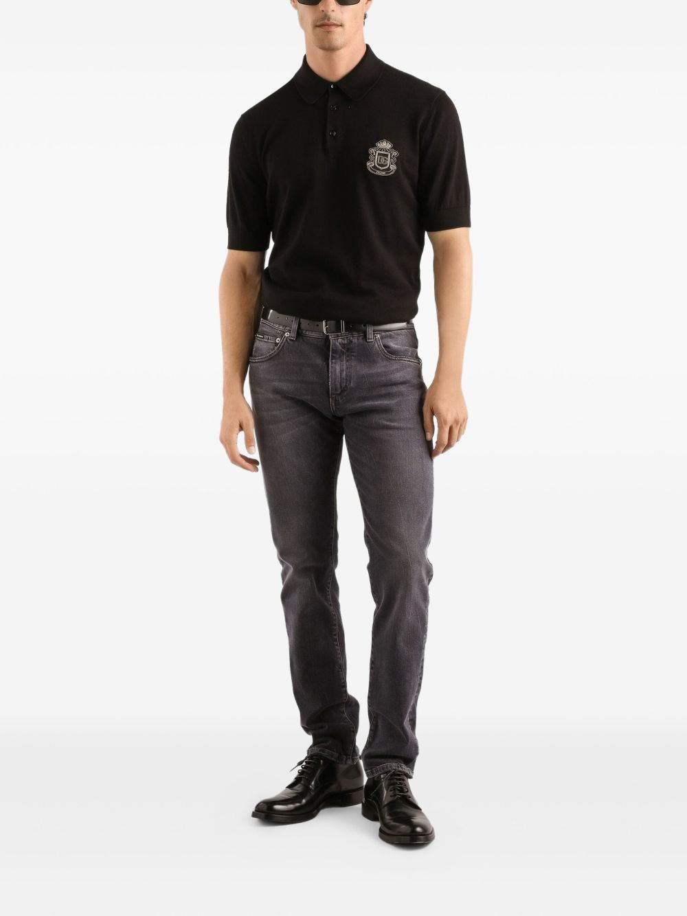logo-appliqué polo shirt