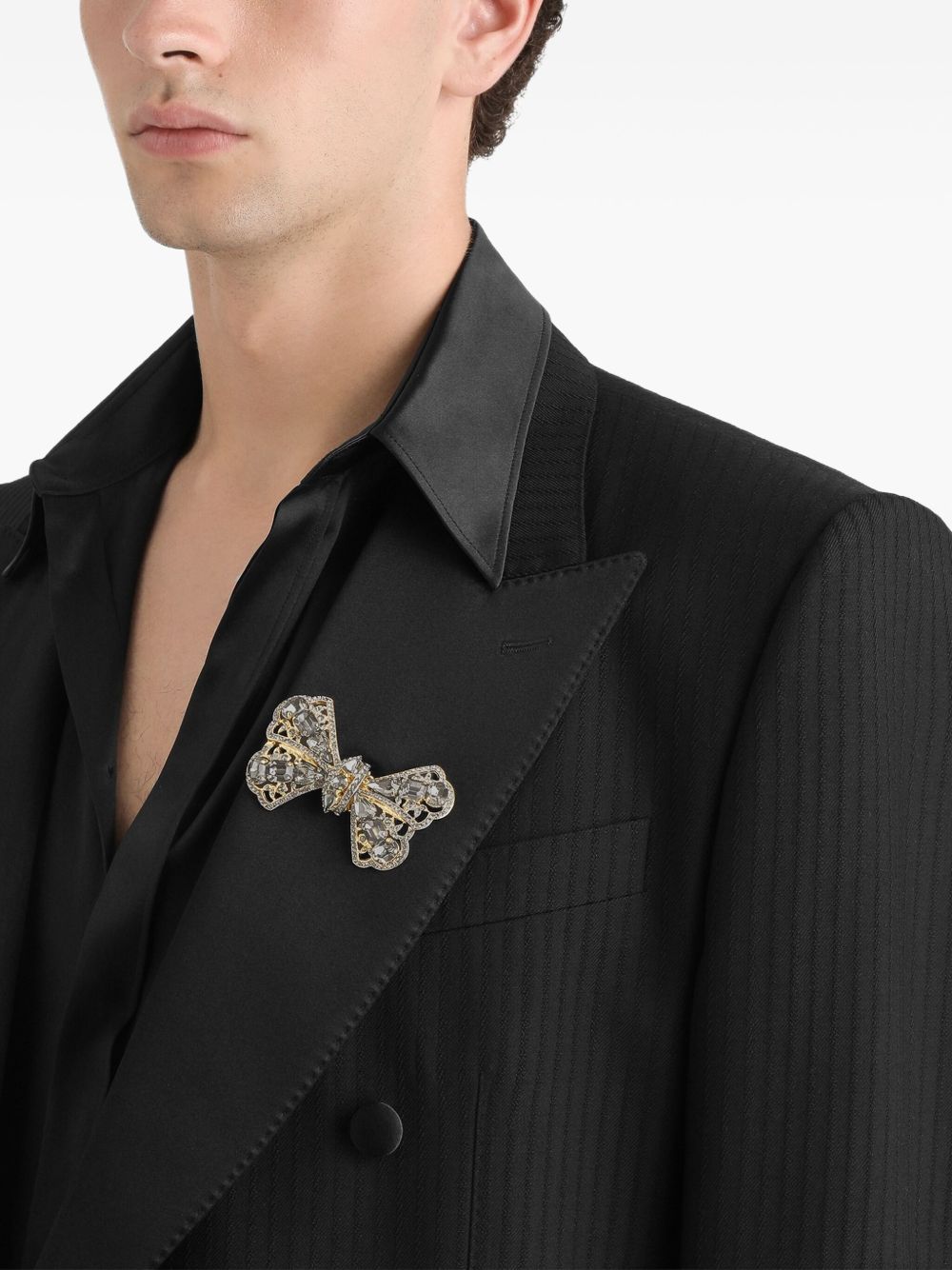 embellished bow brooch