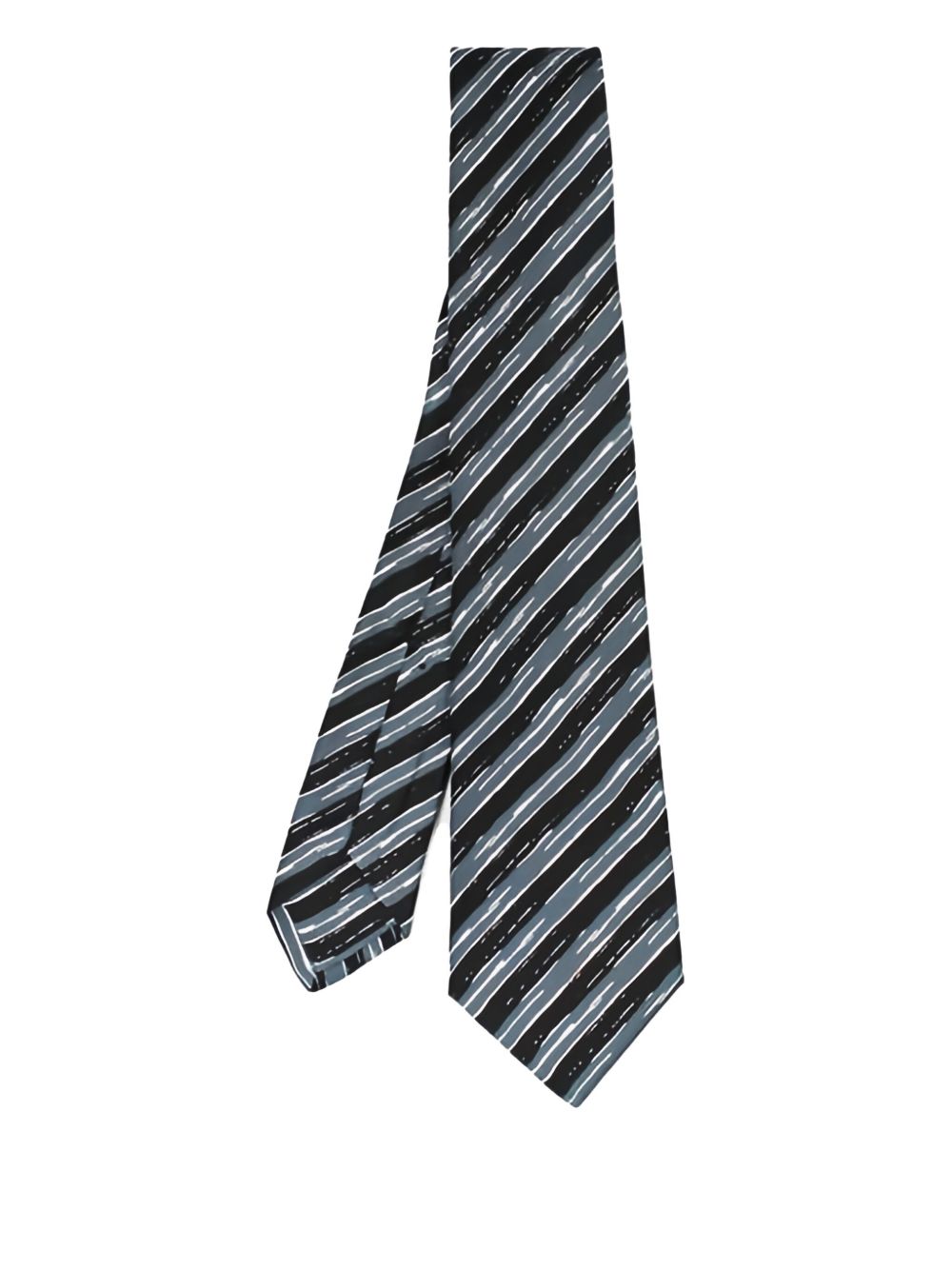 striped-pattern silk tie