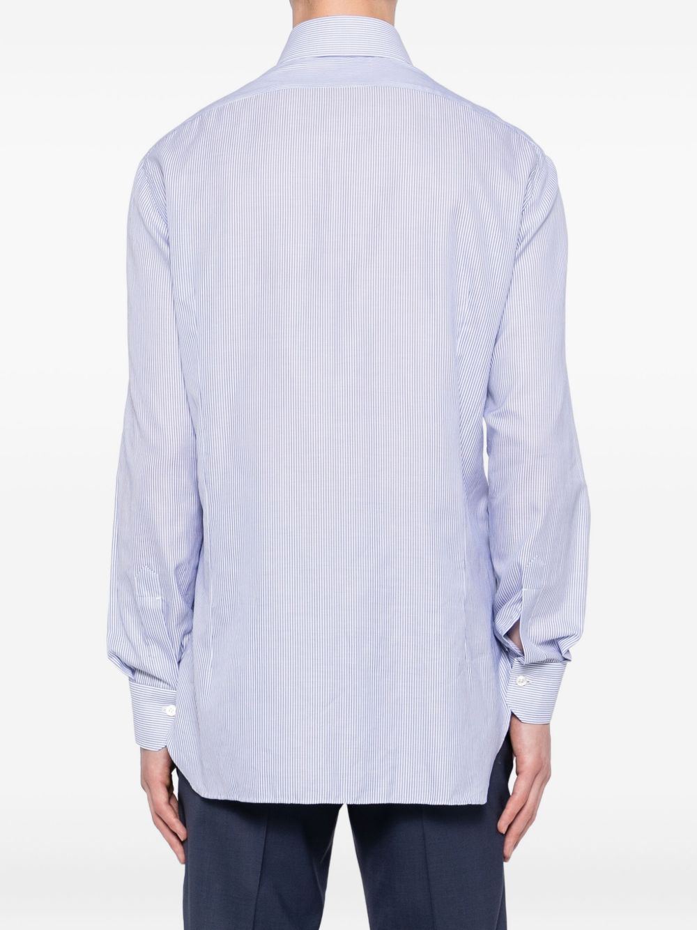 stripe-printed shirt