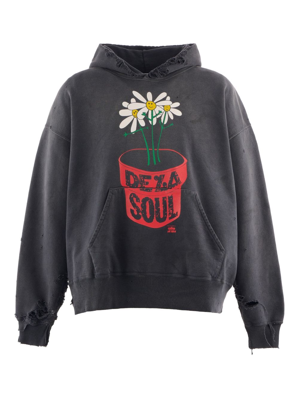 x De La Soul distressed graphic hoodie