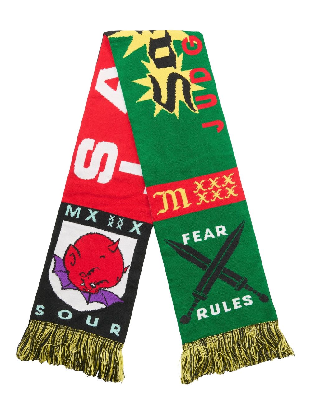 fringe graphic scarf