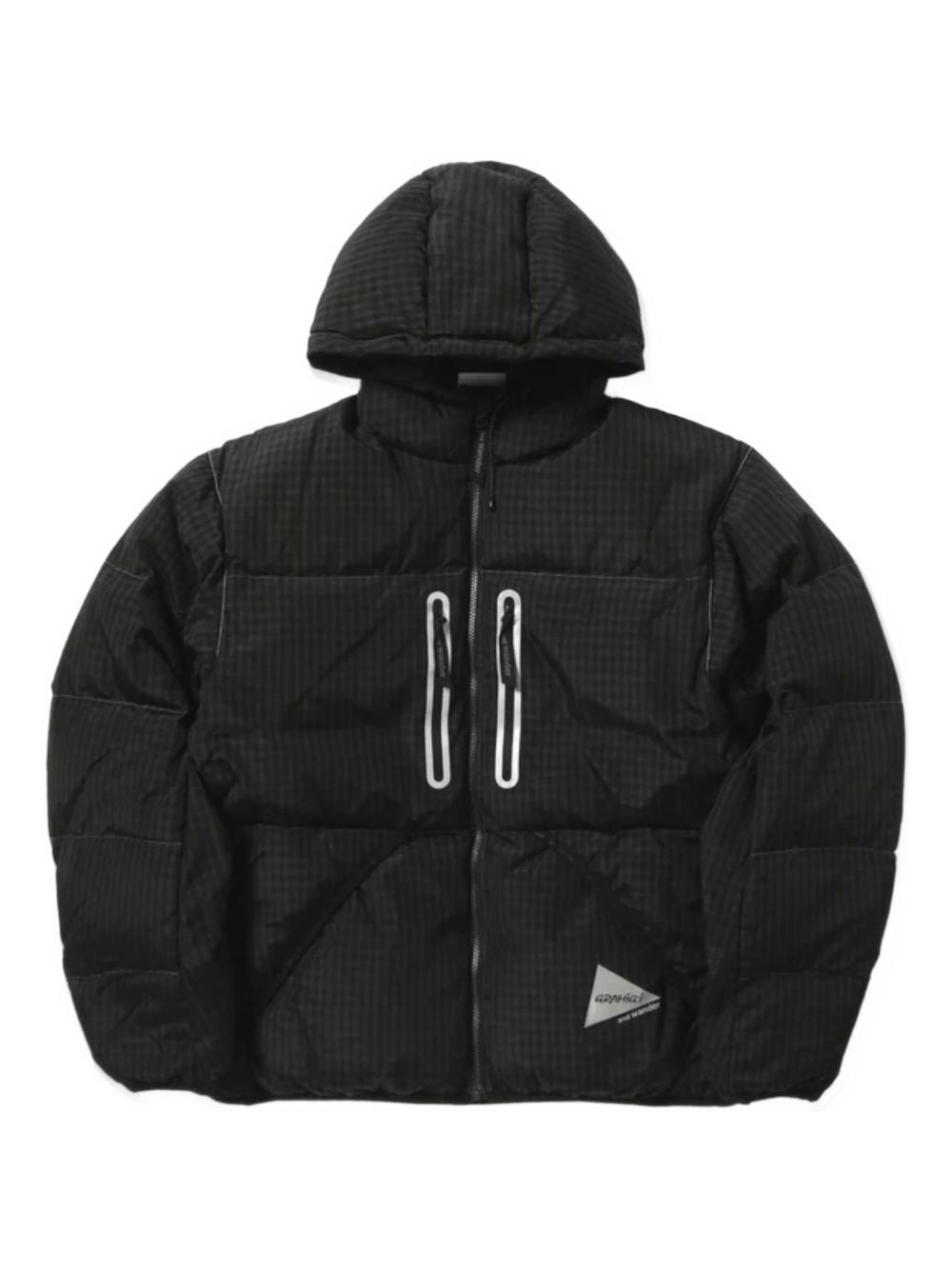 hooded checked jacket