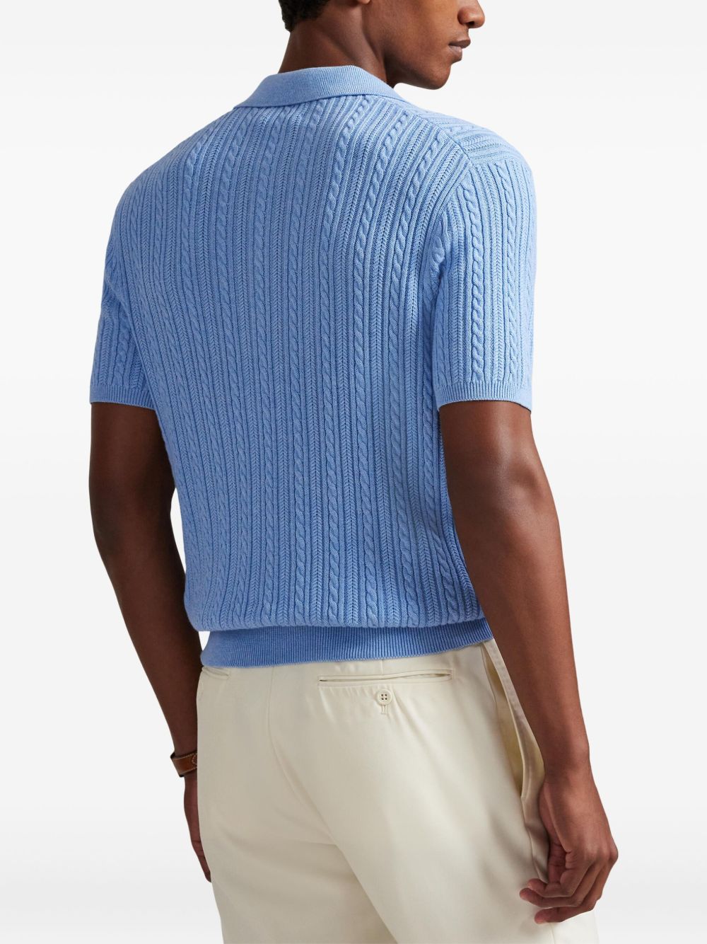 cable-knit polo shirt